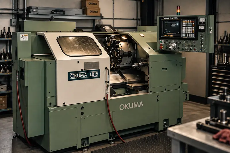 Okuma LB15 CNC lathe at Micro Tool Engineering