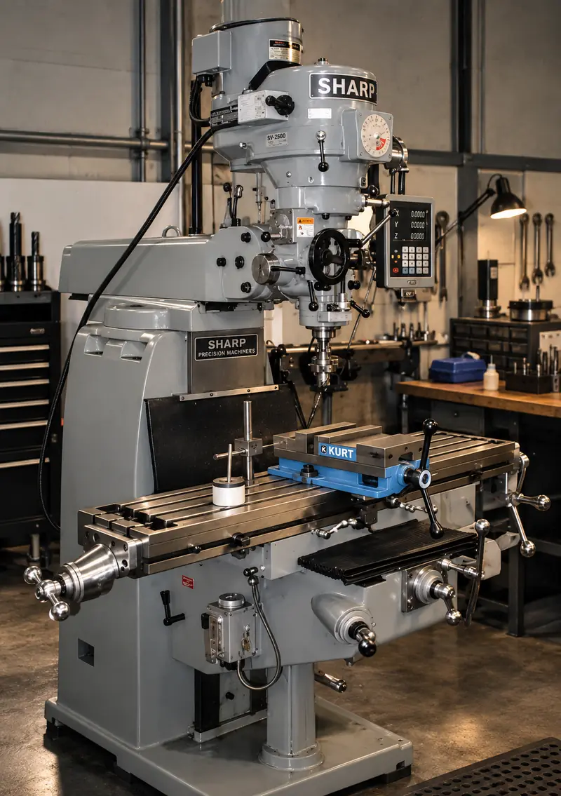Sharp milling machine Manual / toolroom mill at Micro Tool Engineering